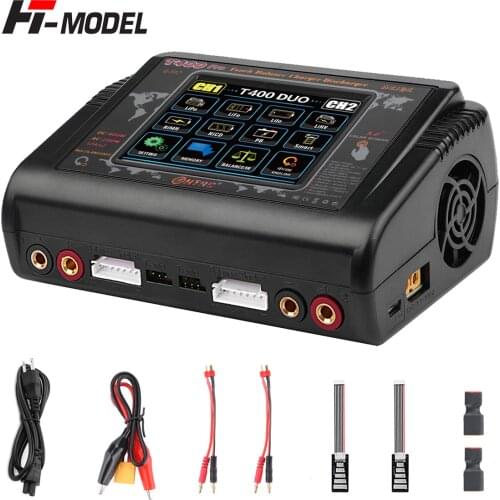 HTRC T400 Pro Lipo Charger AC 200W DC 400W 12Ax2 RC Toy Balance Charger For LiPo LiHV LiFe Lilon NiCd NiMh Pb Battery Charger