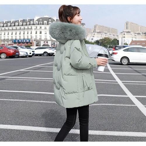 Winter Down Padded Jacket Womens Mid-Length Padded Jacket 2021 New Korean Loose Casual Ins Hong Kong Style Padded Jacket