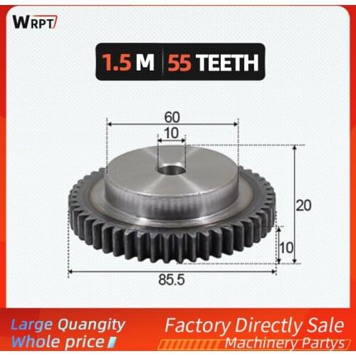 1.5M 55Teeth 10mm 1.5Module 55T Gear Wheel 45Steel Spur Gear Pinion 10mm Bore 1.5 Mould 55Tooth Metal Gear Wheel Pulley