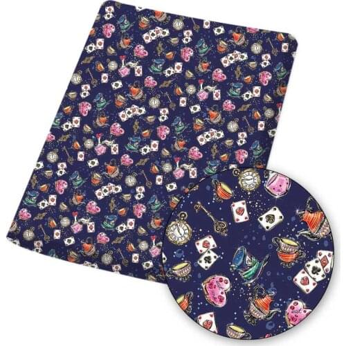 Valentines Day Polyester Cotton Fabric Love Printed Cloth Sheet For DIY Mask Dress Handmade Materials Home Textile 145*45cm 1pc