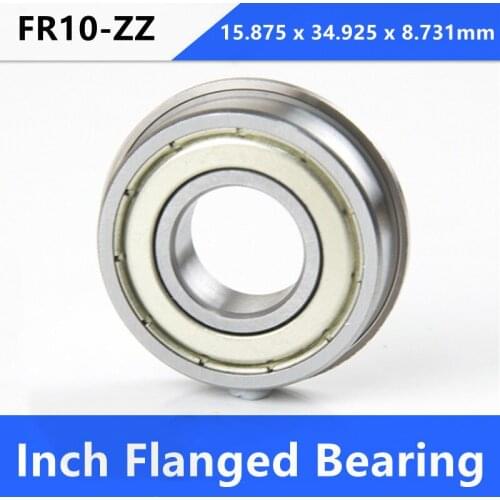 100pcs FR10ZZ FR10Z FR10 ZZ Z 5/8" x 1 3/8" x 0.344" Inch flanged flange Ball Bearing shielded 15.875 x 34.925 x 8.731mm