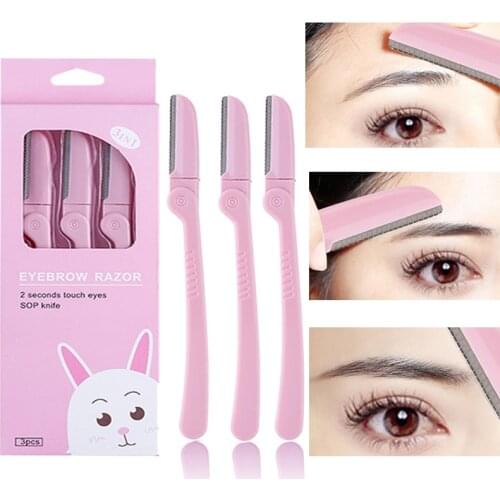 3/6pcs Eyebrow Trimmer Small Safe Razor Blade Molding Knife Eyebrow Blades Facial Hair Removal Spatula Shaver Makeup Beauty Tool