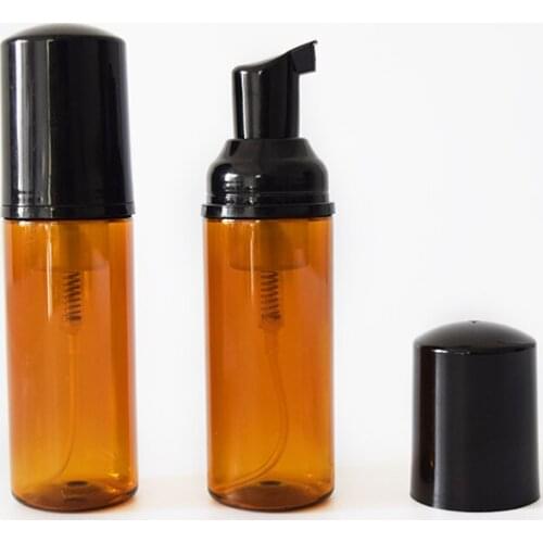30pcs 50ml Amber liquid Soap Dispenser Cosmetic facial Foamer pump Refillable Bottles Foaming Pump empty bottle black cover
