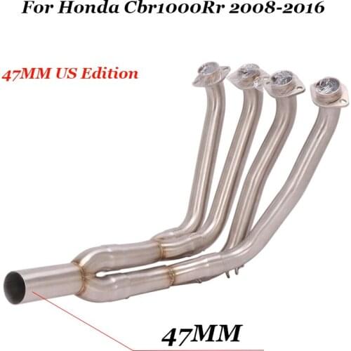 47Mm For Honda Cbr1000Rr 2008-2016 Motorcycle Exhaust Pipe Front Link Slip Pipe In Stock Stainless Steel Exhaust Muffler