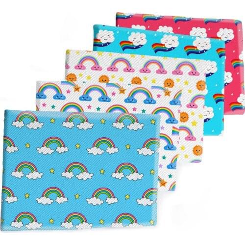 50*145CM Fabric Seven Colors Rainbow Printed Polyester Cotton Twill Fabric Patchwor Printed