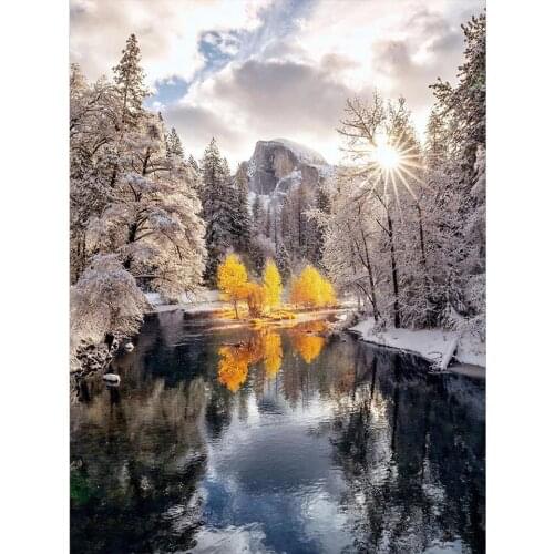 5D DIY Diamond Painting Snow scene Patterns Cross Stitch Needlework Diamond Embroidery Mosaic Picture of Rhinestones Home decor