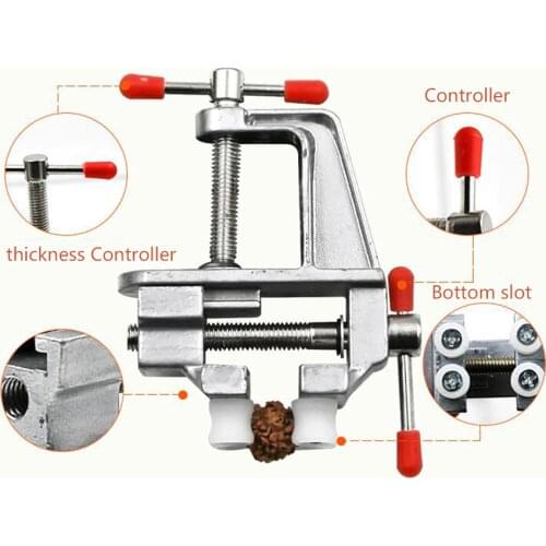 Aluminum Bench Vise Woodworking Table Clamp Crimping Hand Tool Table Vise Mini Locksmith Clip DIY Parts Color Random