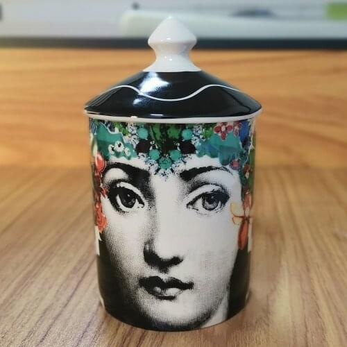 Storage Jar Ceramic Aromatherapy Candle Empty Jar Beauty Make Up Brush Jar Pen Holder Diy Candle Holder Tray