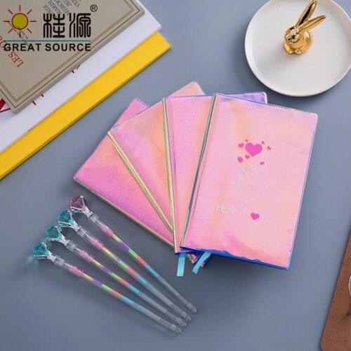 A5 Journal Moonlight Printing paper Soft Coorful Cover 80g 80sheets With Color Gel Pen