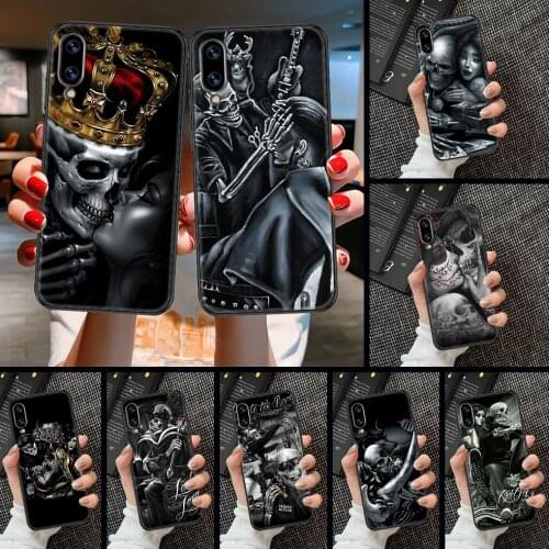 Grim Reaper Skull Skeleton Phone case For Huawei Honor 6 7 8 9 10 10i 20 A C X Lite Pro Play black tpu hoesjes 3D prime fashion