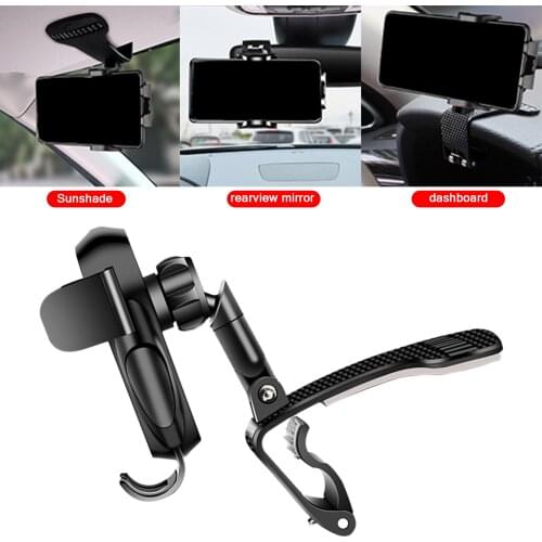 Black Dashboard Car Phone Holder Smartphone Mount Phone Bracket Support Auto Mobilephone Stand Rack With Parking Cards