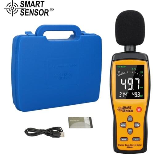 Digital Sound Noise Level Meter Decibel Audio Tester 30~130 dBA Color LCD Display Automotive Microphone db Meter AS844