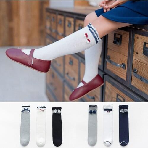 Kids Girls Socks Bowknot Childrens Knee High Socks Cotton Long Baby Leg Warmers Fashion Cute Baby Girls Socks