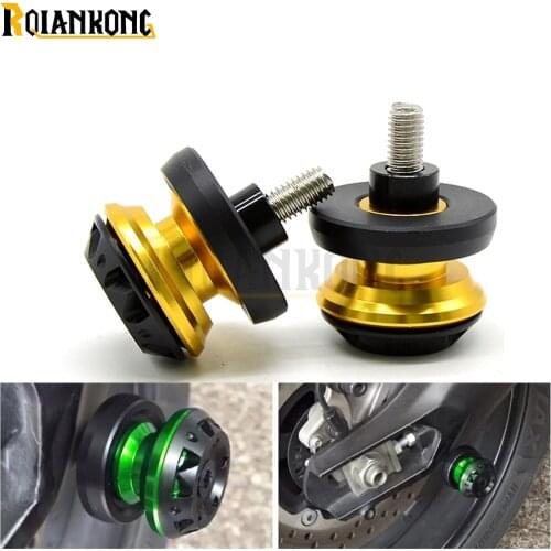 For SUZUKI GSXR600 GSXR750 GSXR1000 GSX-R 600 750 1000 1300 2pcs Motorcycle Stand Screws CNC Swingarm Swing Sliders Spools