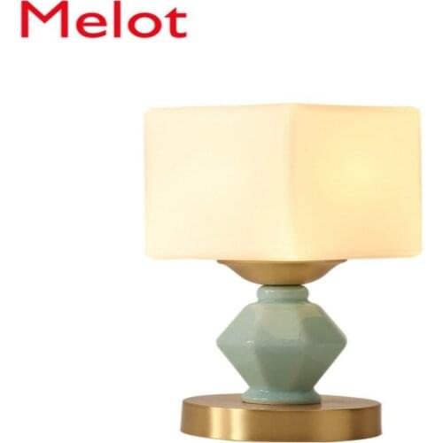 Bedroom Ceramic Table Lamp Bedside Lamp Simple Modern Living Room Table Lamp Eye Protection Desk Night Reading Lamp
