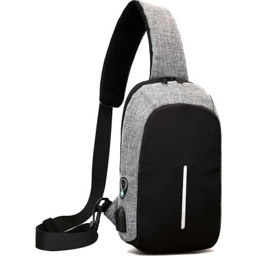 Creative mens chest bag outdoor leisure usb interface men and women bag multi-function small bag mobile phone wallet bag