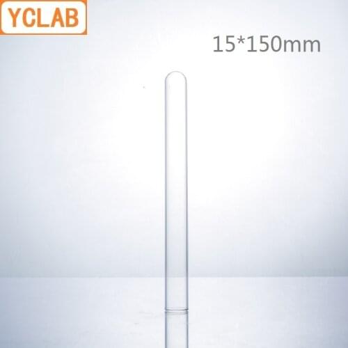 YCLAB 15*150mm Glass Test Tube Flat Mouth Borosilicate 3.3 Glass High Temperature Resistance Laboratory Chemistry Equipment