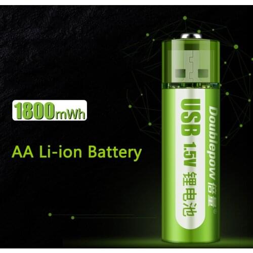 1.5V 1800mWh AA Li-ion Rechargeable Battery USB Charging Bateria for Massager Camera Flashlight Toy Microphone 0 Recycle Battery