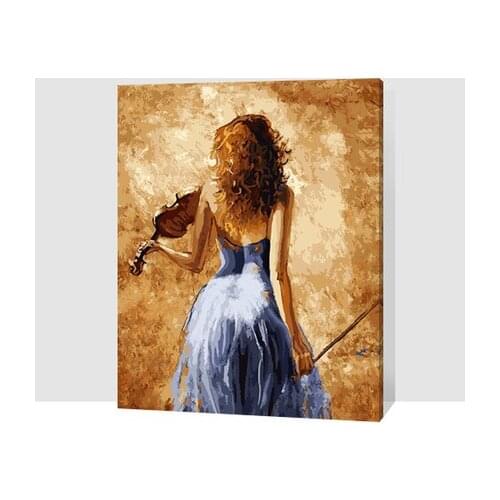 MaHuaf-X079 back of Liarin girl Painting By Numbers DIY Handpainted child Gift Coloring By Number on Canvas Painting home decor