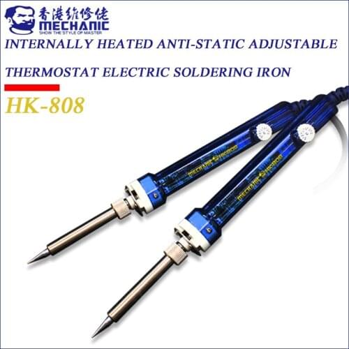 MECHANIC HK-808 Internal Heating Type Antistatic Adjustable Temperature Electricity Soldering Iron 60W Electric Welding Pen