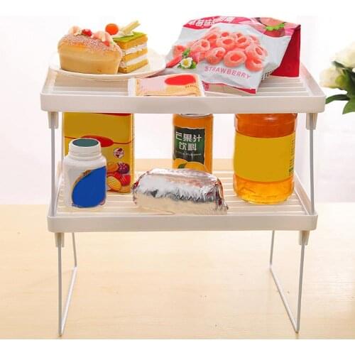 Fashion Kitchen Storage Rack Folding Shelf Stackable Holder Bathroom Cabinet Organizer