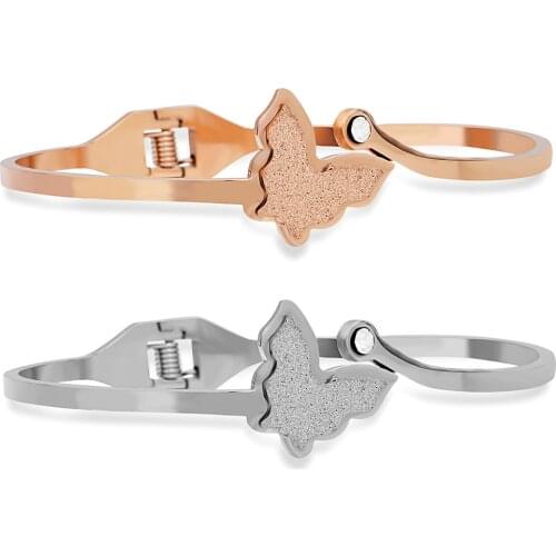 Fashion 316L Stainless Steel Jewelry butterfly Bracelets Bangles for Women Party Accessories Jewelry Cuff Bangle