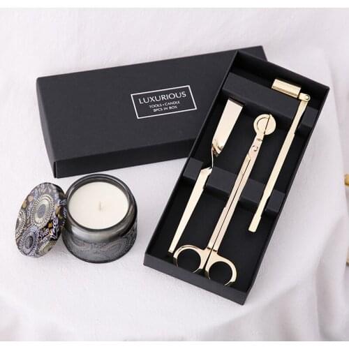 Candle Accessory Pack Set Luxury Trimmers Snuffer Dipper Lighter Set for Home Scented Candles