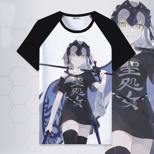 New fate grand order Jeanne d'Arc T-Shirt Cosplay Costume fgo saber Anime Men T shirt Tees