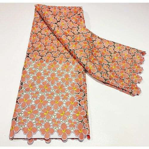 New Style Africa Lace Fabric 2021 High Quality Lace Water Soluble Embroidered Fashion Soft Lace Fabric 5 Yards