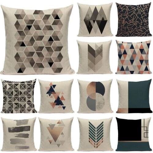 Pillowcases 45*45 Fiberflax Throw Pillow Case Decorative Cushion Cover Unique Pattern Printed Decor for Sofa Living Room