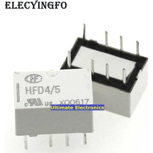 5pcs HFD4/5 HFD4-5VDC One-Stable Two-Stage Conversion 8-Lead 0.5A 125VAC Relay