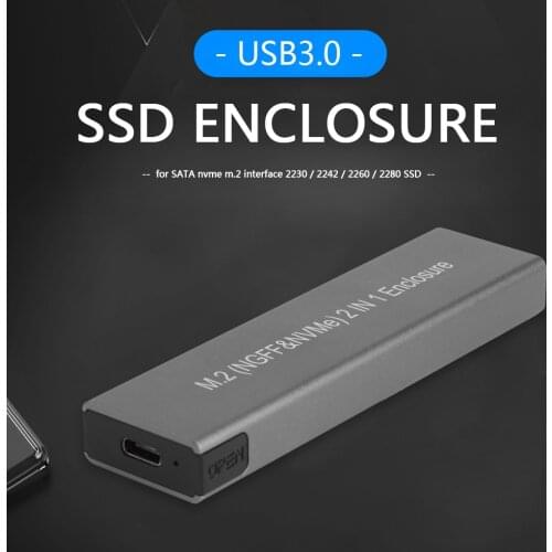 USB Type C SSD External Enclosure Disk Case Box External Hard Disk for PC M.2 NGFF NVME SATA M/B Key Hard Drive Case
