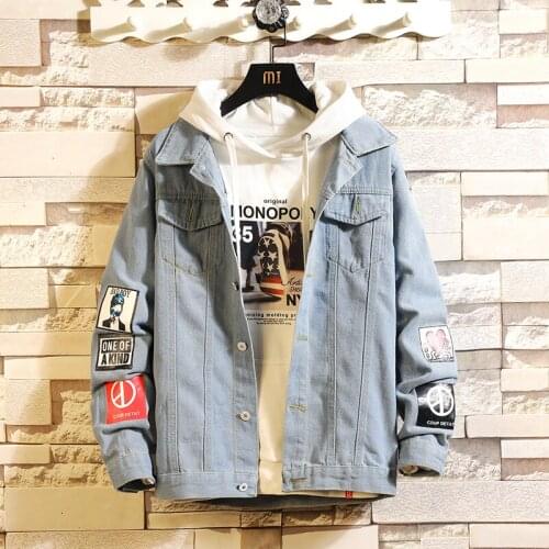 Spring and Autumn Denim Jacket Slim Fit Casual Denim Jacket for Men