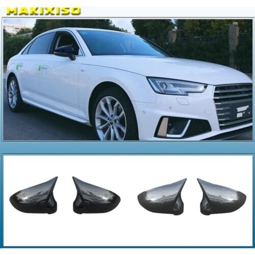 Black Side Wing Mirror Caps For Audi A4 A5 B9 2017 2018 2019 S4 S5 RS5 allroad Quattro replace Covers (Glossy Pearl Black)