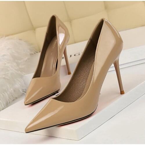 BIGTREE 2020 New Women Pumps 9.5cm High Thin Heel Pointed Toe Shallow Sexy Office Ladies Women Shoes Red Female High Heels Pumps