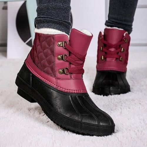 Womens Winter High Barrel Plush Hunting Boots Large Size Warm Waterproof And Anti-Skid Outdoor Snow Boots Mountaineering Boots