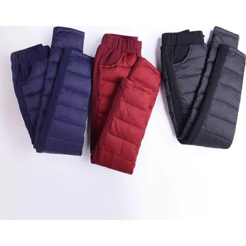 Plus Size 4XL Women Winter Pants High Waist Velvet Thick Warm Down Cotton Pants Trousers Women Fashion Pencil Pants X590