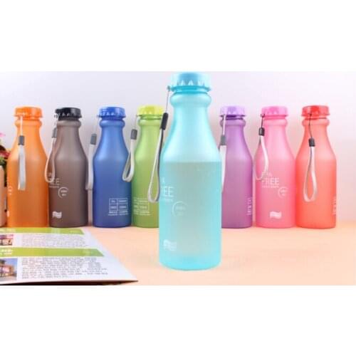 1PC 550ML Portable Candy Color Sports Soda Bottle Unbreakable Plastic Water Bottle High Quality BPA Free KB 1362