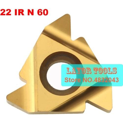 10pcs 22 IR N 60 ,INTERNAL threaded turning Insert,Coating General Type partial profile 60 degree Cutting Steel,PITCH 3.5&6.0
