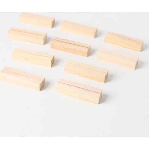 10pcs Natural Wood Numbers Photo Display Stand Business Card Holder Message Name Memo Clips Desk Organizer R7RC