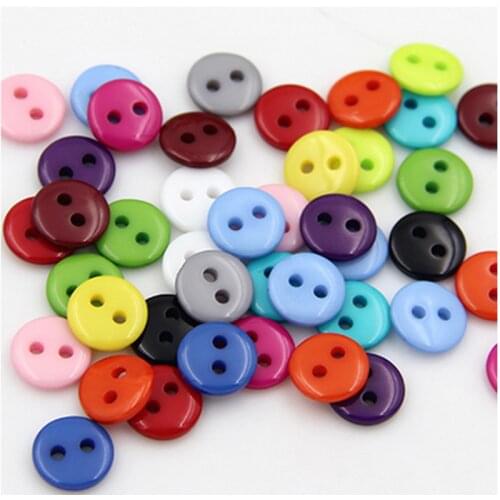 1000pcs DIY Colorful Circular And Star 2 Hole Diameter 9mm Resin Button Garment Accessories