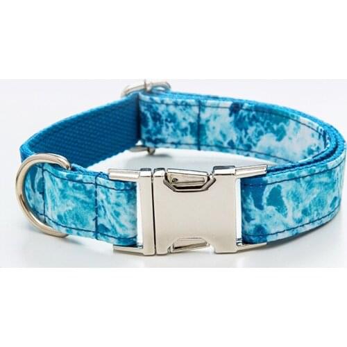 18PCS / LOT Personalized Printed Pet Collar Marine Style Pet Dog Collar Strong Large Dog Adjustable Collar