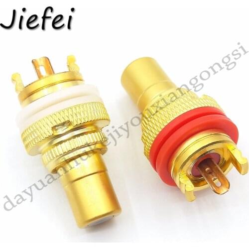 2pcs High quality new Gold RCA Jack Terminals pom insulation RCA Socket Adapter AV Terminal Phono copper Connector