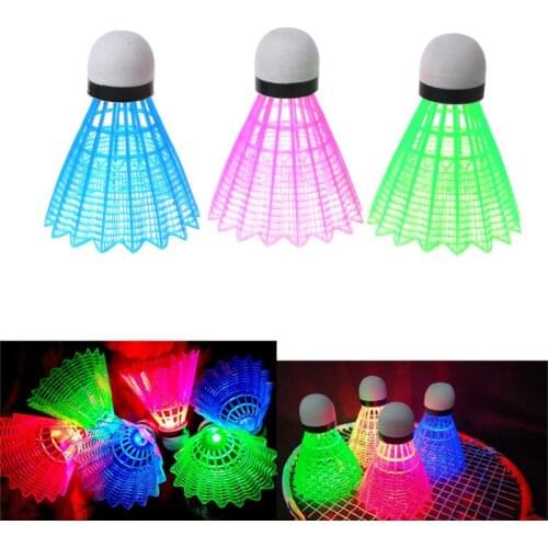 3pcs LED Luminous Badminton Dark Night Colored Plastic Foam Glowing Shuttlecocks