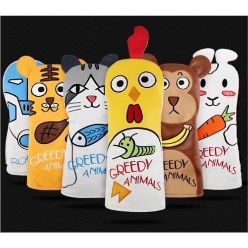 4x Waterproof Golf Wood Head Cover Animals No. 1 3 5 UT Driver Woods 400cc Head Cover Fairway Hybrid Club Covers Protect Sleeves