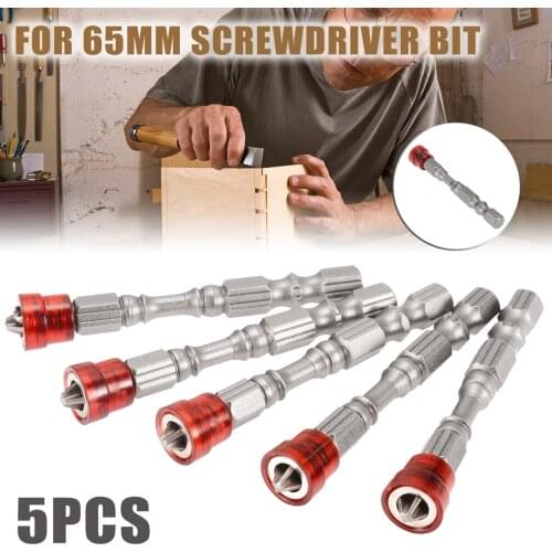 5pcs S2 Magnetic Screwdriver Bit 65mm PH2 Phillips Screwdriver Bit Set 1/4" Hex Shank Drywall Screws Screwdriver Tool Acceswsori