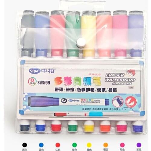 8 color dry erase markers, fine piont with magnet for boards, display notice glass. kids drawing, scrawl