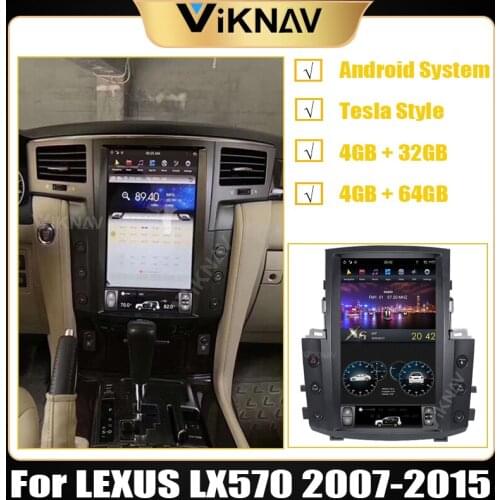 Android vertical screen car GPS navigation For LEXUS LX570 2007-2015 autoradio multimedia player head unit 4G+64G