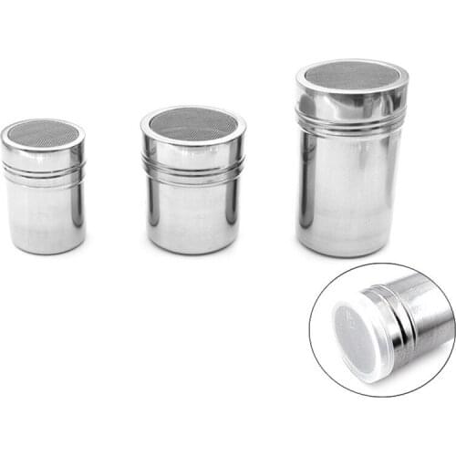Stainless With Cover Coffee Filters Powder Sprinkle Extinguishers Tank Gauze Bucket Cocoa Powder Cinnamon Powder Dusting Cans