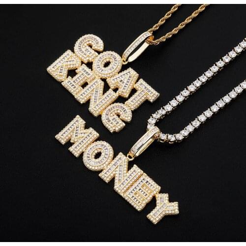 1 Custom Name Iced Out Zirconia Letters Pendant personalized customized Necklace Bling Cubic zirconia Hip Hop Fashion Jewelry